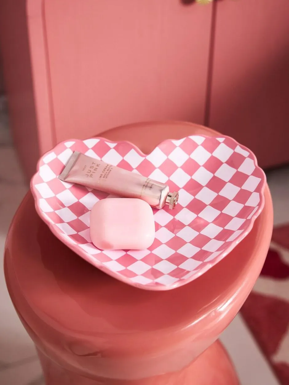 Next Pink Chequerboard Heart Storage Tray Hot