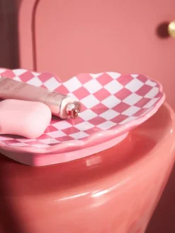 Next Pink Chequerboard Heart Storage Tray Hot