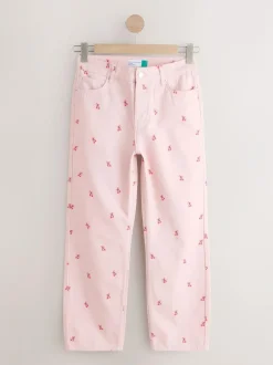 Next Straight Leg Jeans Pink Cherry Clearance