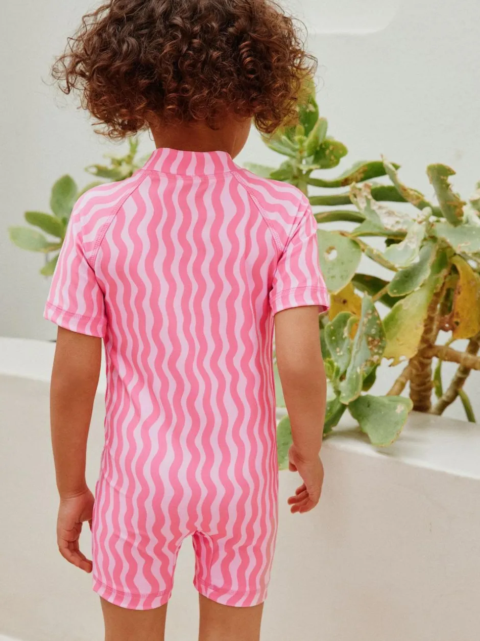 Next Pink Cherry Wave Sunsafe Swimsuit (3mths-10yrs) Outlet