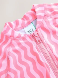 Next Pink Cherry Wave Sunsafe Swimsuit (3mths-10yrs) Outlet