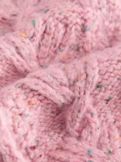 Next Chunky Knit Bobble Cardigan (3mths-10yrs) Pink Hot