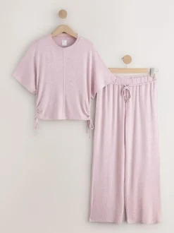 Next Cosy Short Sleeve Pyjamas Pink Online