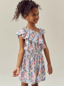 Next Pink Ditsy Frill Shoulder Playsuit (3-16yrs) Hot