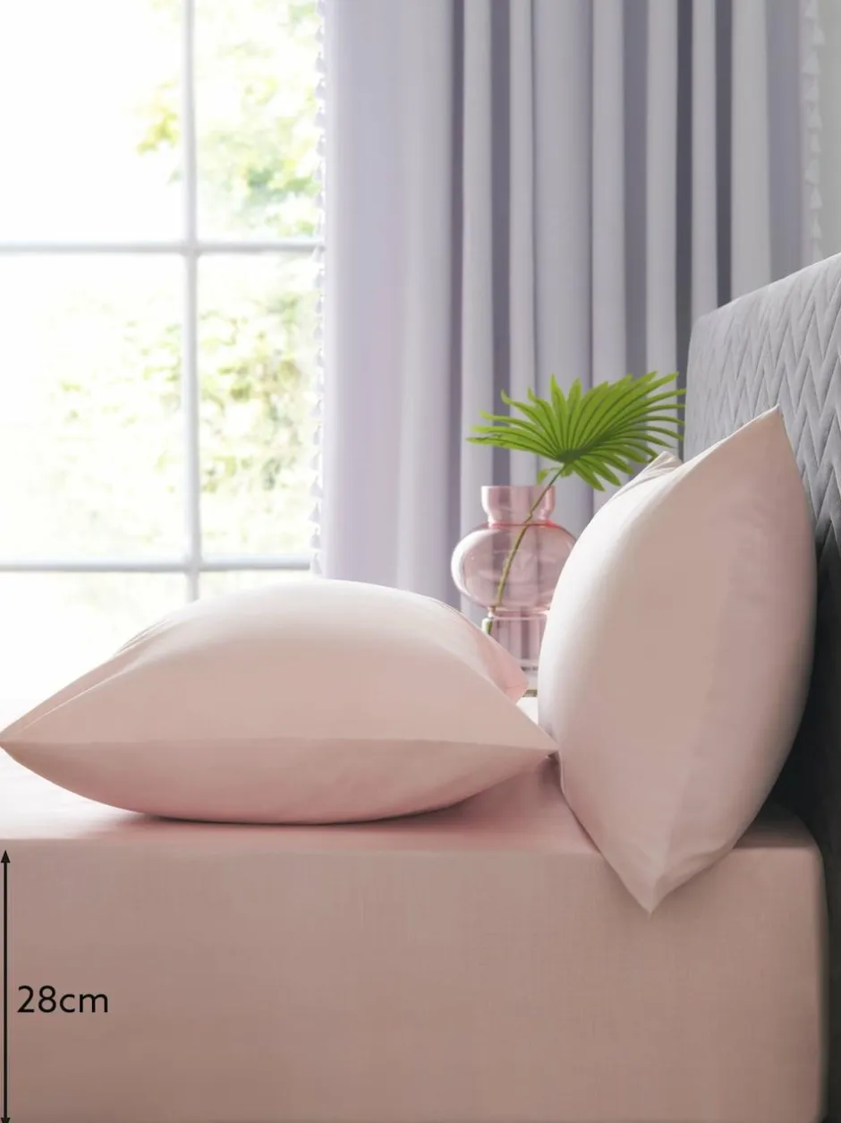 Next Pink Easy Care Polycotton Fitted Sheet Discount