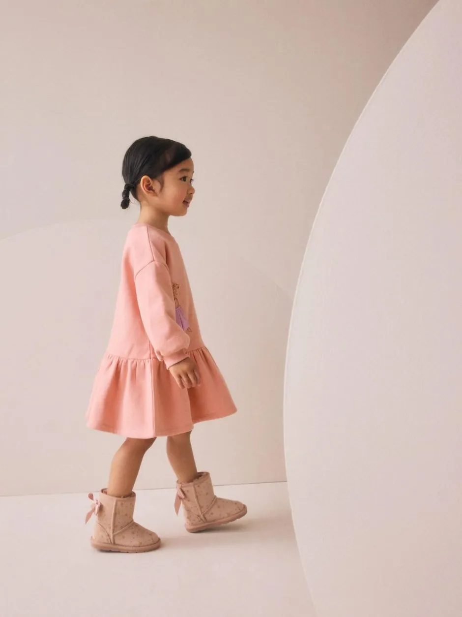 Next Pink Fairy Dropped Waist Sweat Dress (3mths-7yrs)