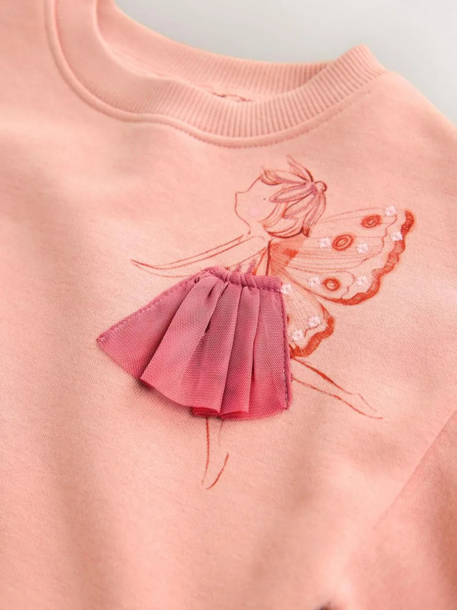 Next Pink Fairy Dropped Waist Sweat Dress (3mths-7yrs)