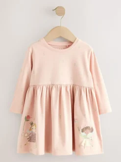 Next Pink Fairy Long Sleeve Embellished Dress (3mths-7yrs) Discount