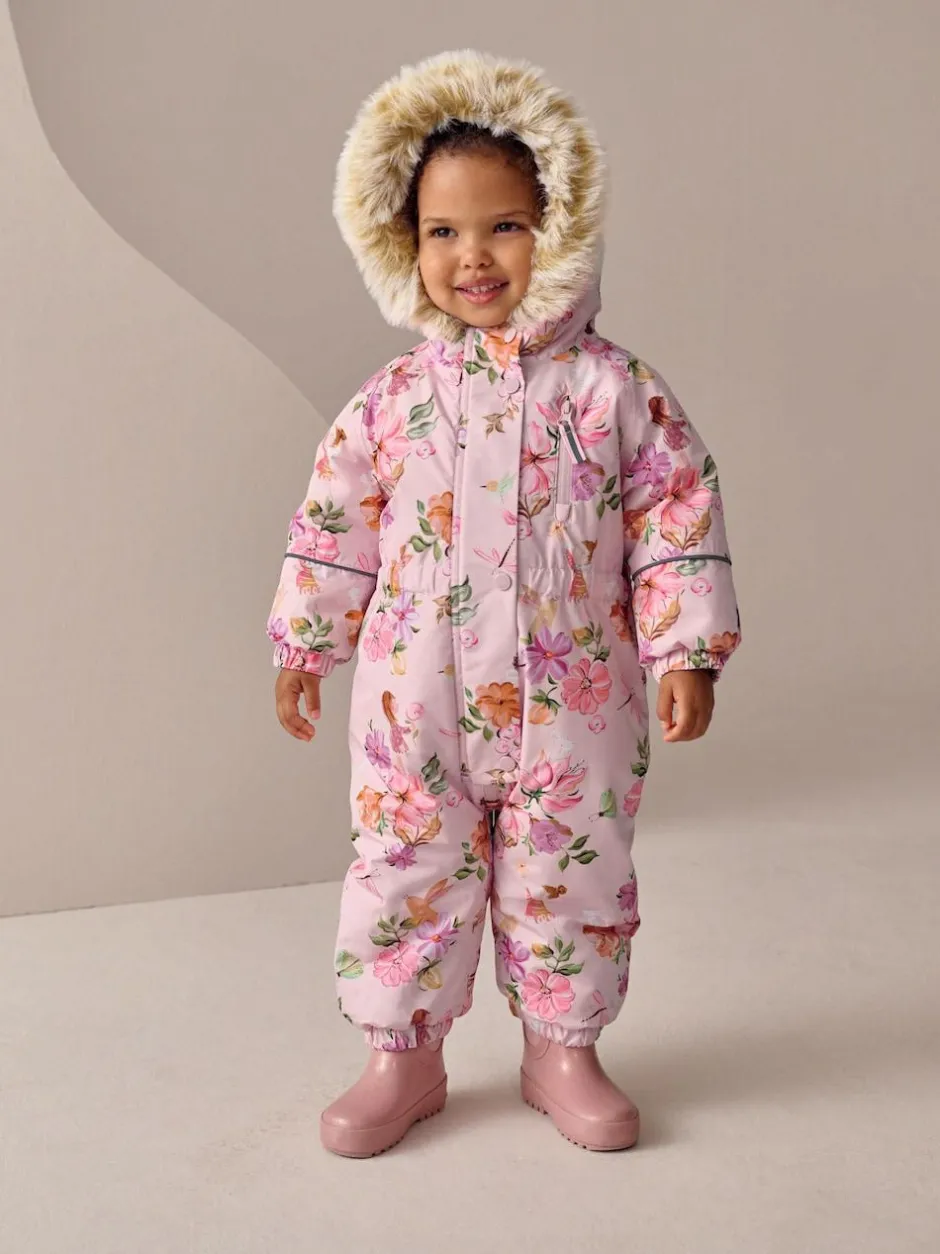 Next Waterproof Printed Snowsuit (3mths-7yrs) Pink Fairy Sale