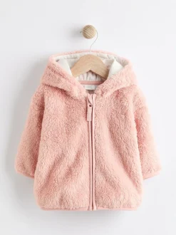 Next Fleece Baby Hooded Jacket (0mths-2yrs) Pink Best