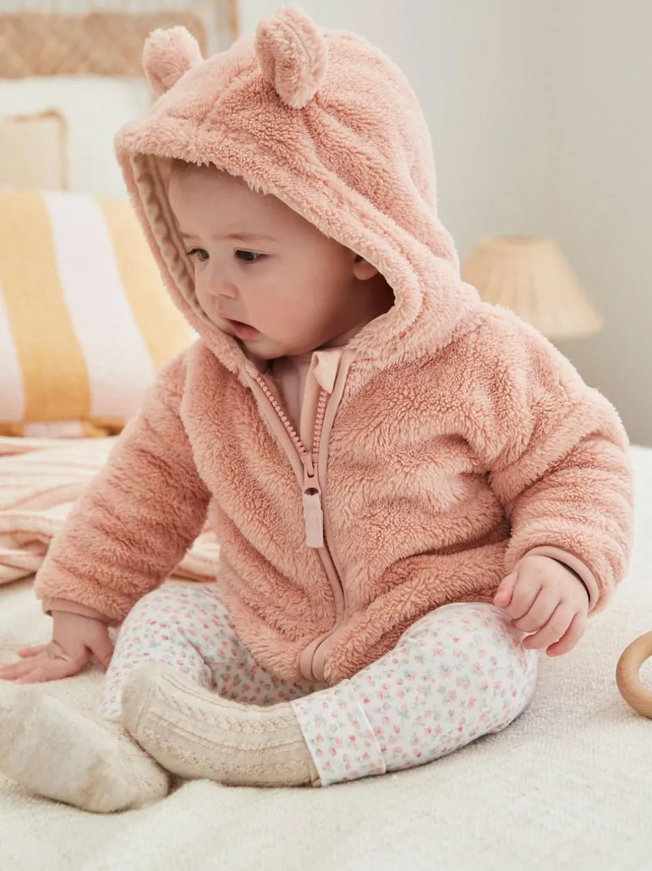 Next Fleece Baby Hooded Jacket (0mths-2yrs) Pink Best