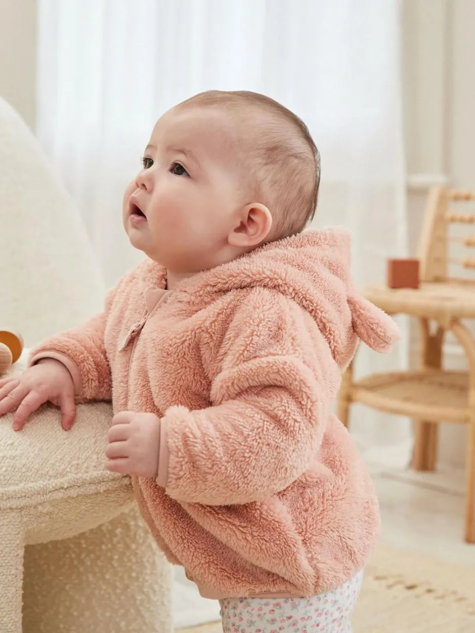 Next Fleece Baby Hooded Jacket (0mths-2yrs) Pink Best