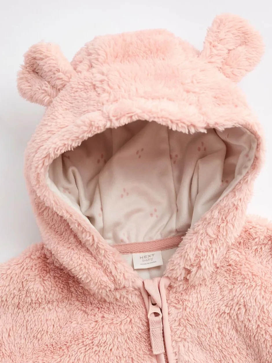 Next Fleece Baby Hooded Jacket (0mths-2yrs) Pink Best