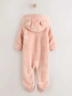 Next Pink Fleece Baby Pramsuit (0mths-2yrs) Discount