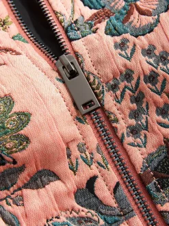 Next Floral Jacquard Bomber Jacket Pink Clearance