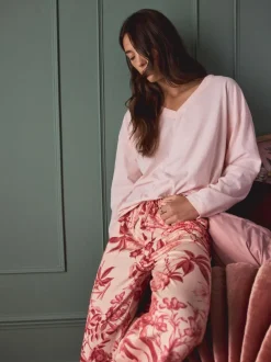 Next Pink Floral Kew Collection Long Sleeve Pyjamas