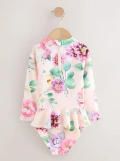 Next Sunsafe Swim Set (3mths-7yrs) Pink Floral Print Outlet