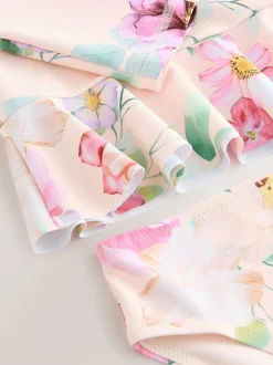 Next Sunsafe Swim Set (3mths-7yrs) Pink Floral Print Outlet