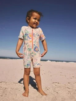 Next Pink Floral Print Sunsafe Swimsuit (3mths-10yrs)