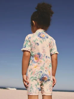 Next Pink Floral Print Sunsafe Swimsuit (3mths-10yrs)