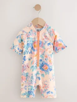 Next Pink Floral Print Sunsafe Swimsuit (3mths-10yrs)