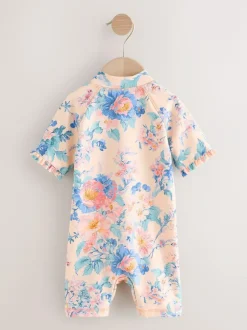Next Pink Floral Print Sunsafe Swimsuit (3mths-10yrs)