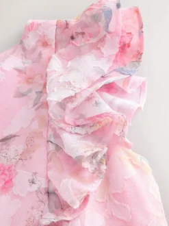 Next Pink Floral Ruffle Party Dress (3-16yrs) Sale