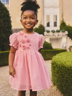 Next Flower Corsage Dress (3mths-8yrs) Pink Hot