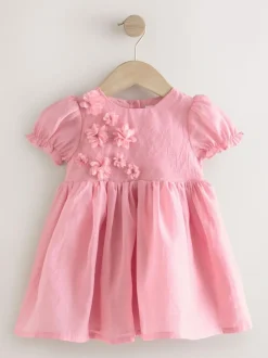 Next Flower Corsage Dress (3mths-8yrs) Pink Hot