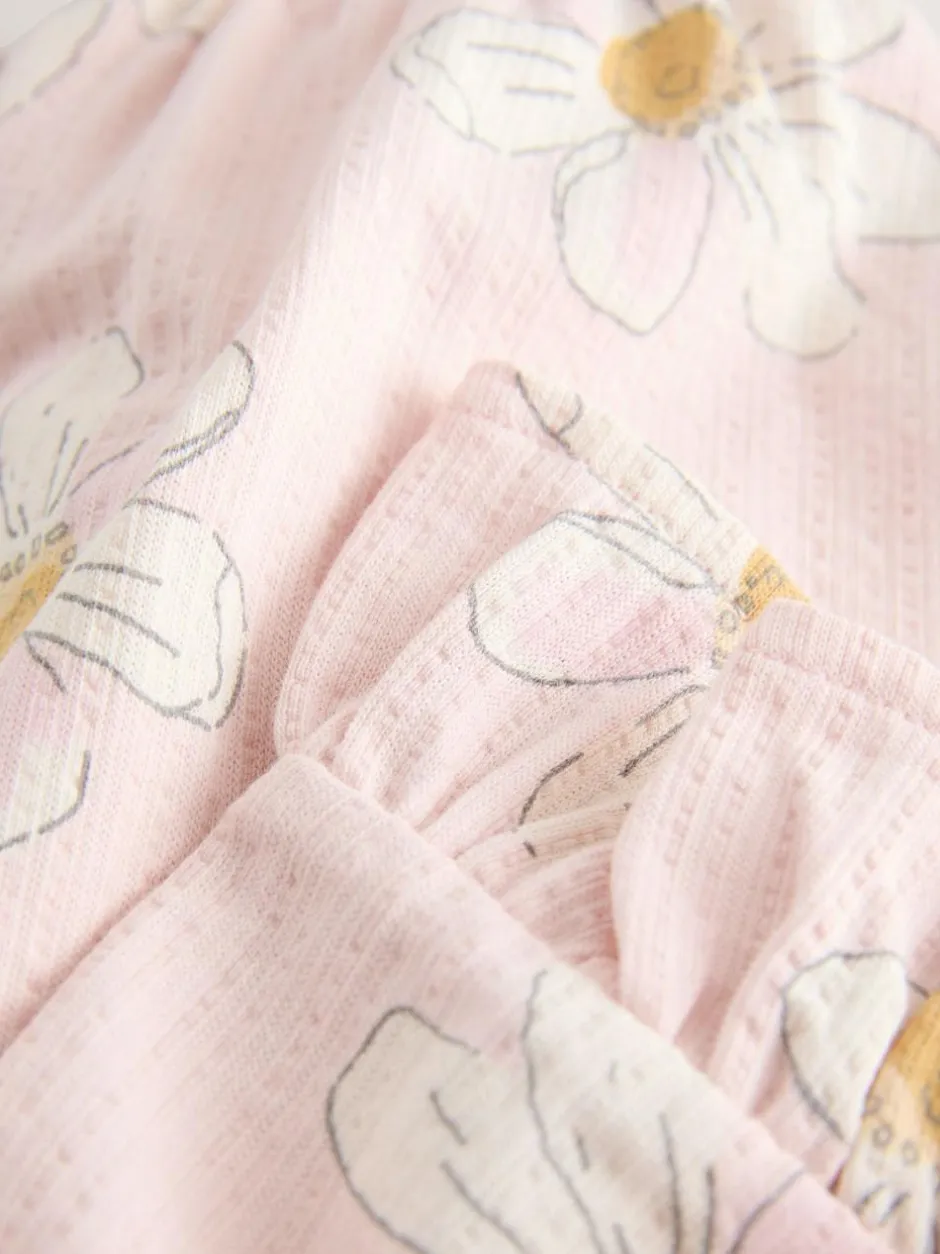 Next Pink Flower Wide Leg Frill Trousers (3mths-7yrs)