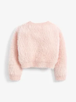 Next Fluffy Shrug Cardigan (12mths-16yrs) Pink New