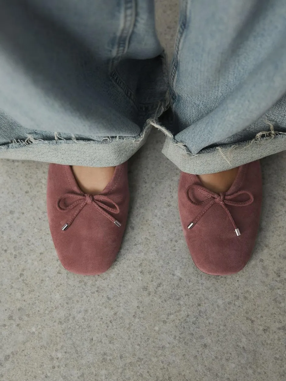 Next Forever Comfort® Suede High Cut Ballet Flats Pink Hot