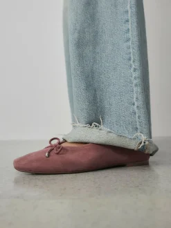 Next Forever Comfort® Suede High Cut Ballet Flats Pink Hot