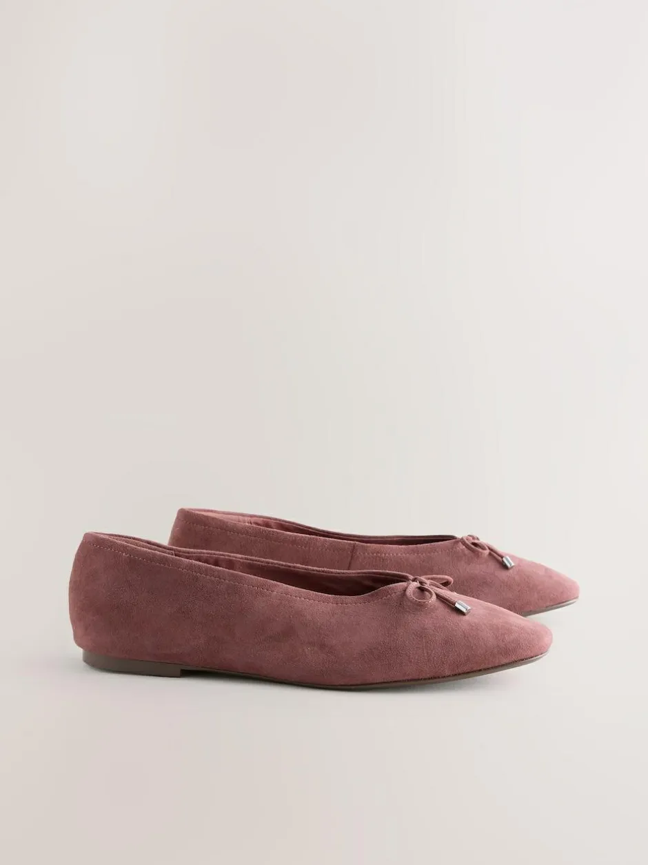 Next Forever Comfort® Suede High Cut Ballet Flats Pink Hot