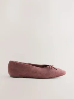 Next Forever Comfort® Suede High Cut Ballet Flats Pink Hot