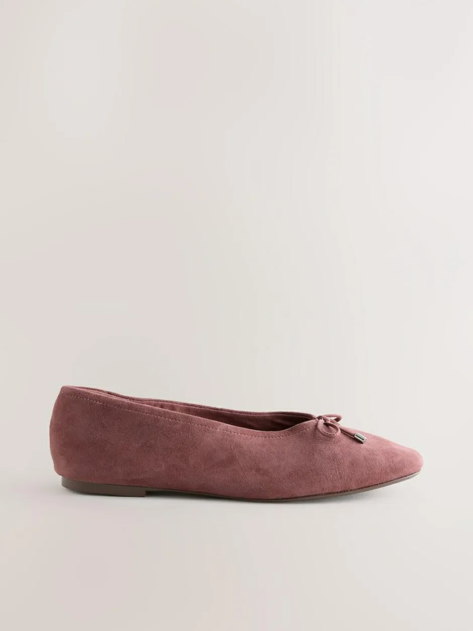 Next Forever Comfort® Suede High Cut Ballet Flats Pink Hot