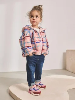 Next Zip Through Fleece (3mths-7yrs) Pink Grid Print Discount