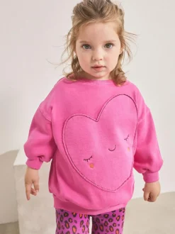 Next Sweatshirt & Flare Leggings Set (3mths-7yrs) Pink Heart Animal Print Discount