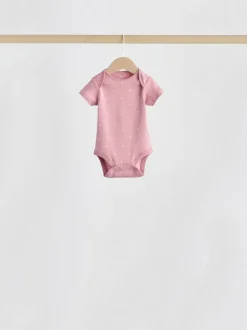 Next Pink Heart Baby Short Sleeve Bodysuits 5 Pack Sale