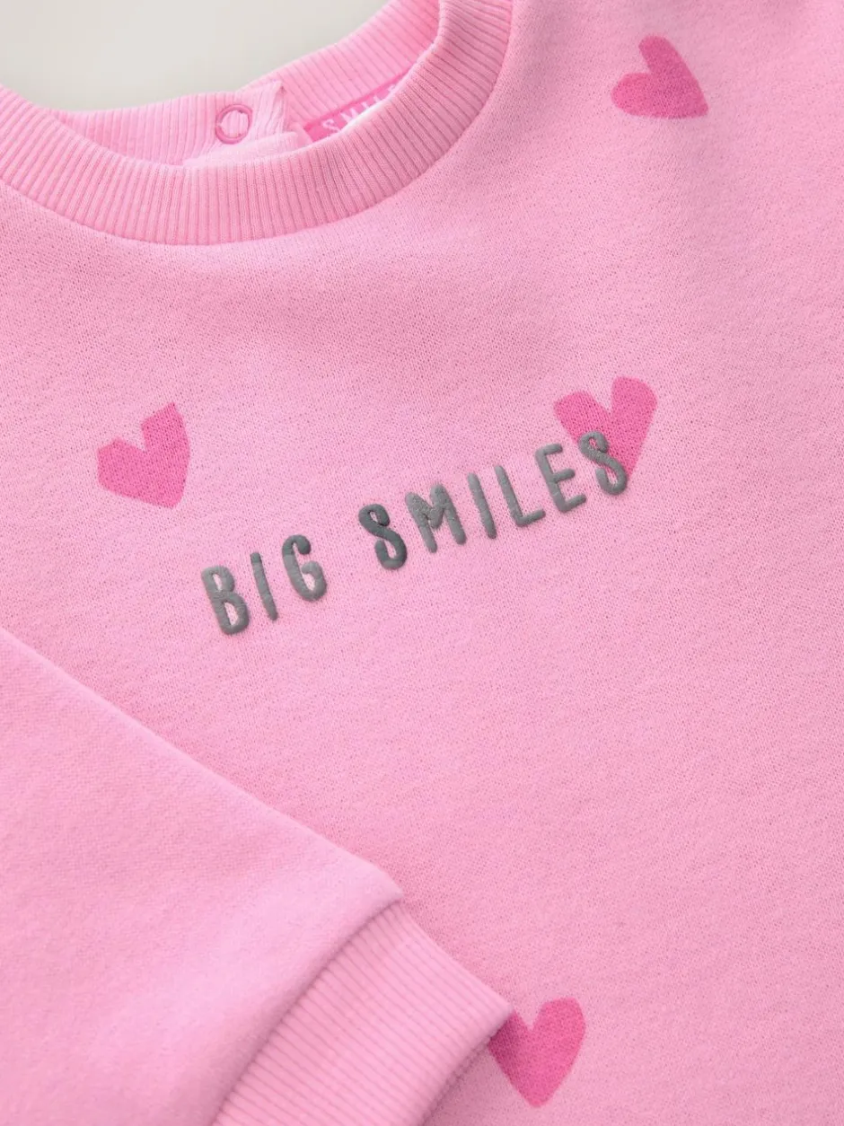 Next Jersey Baby Romper (0mths-3yrs) Pink Heart Printed Clearance