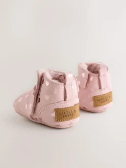 Next Suede Baby Pull-On Boots (0-24mths) Pink Heart Sale