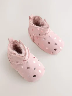 Next Suede Baby Pull-On Boots (0-24mths) Pink Heart Sale