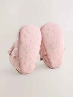 Next Suede Baby Pull-On Boots (0-24mths) Pink Heart Sale