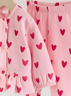 Next Pink Heart Top & Leggings Set 2 Piece (0mths-2yrs) Online