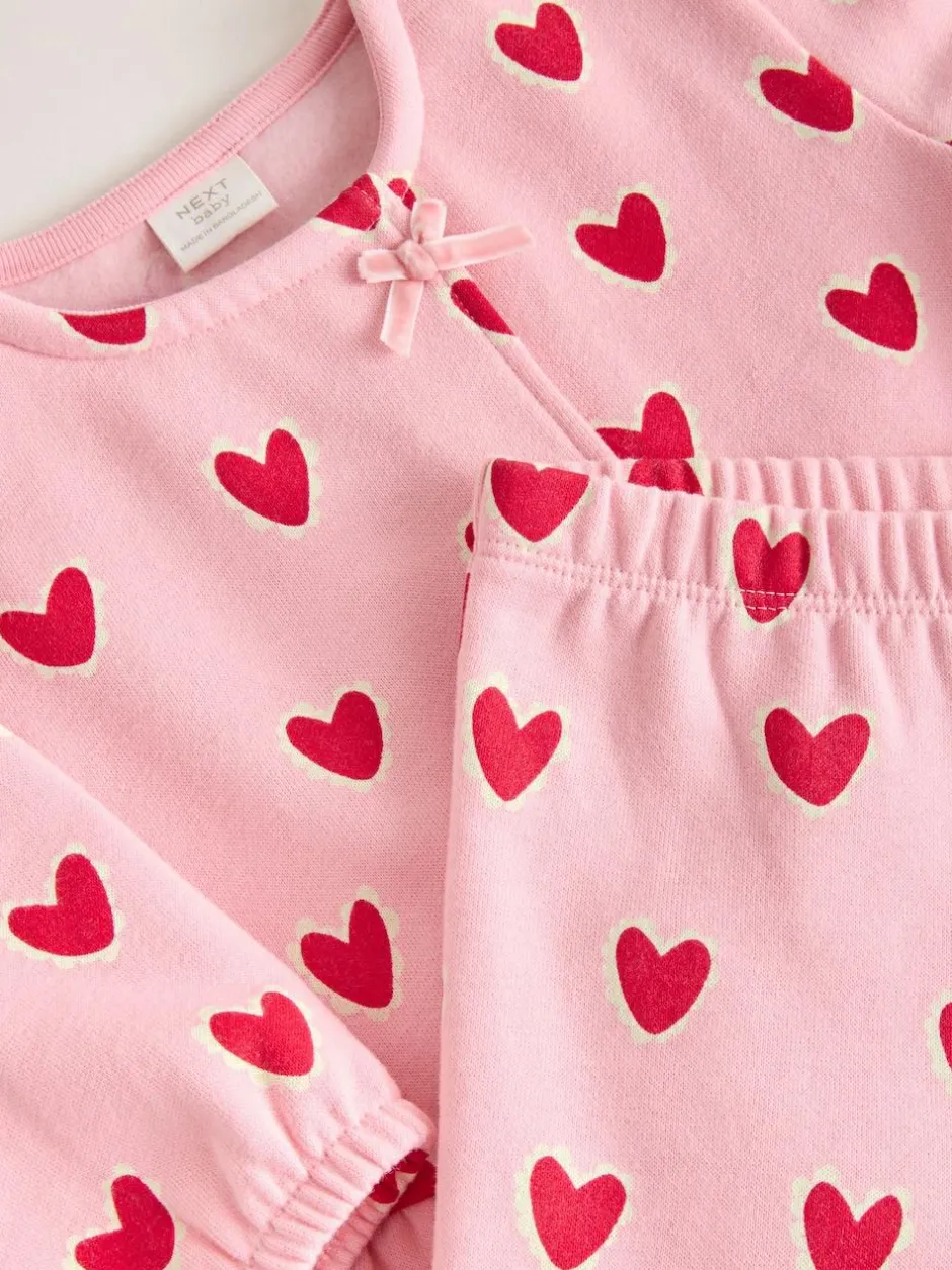 Next Pink Heart Top & Leggings Set 2 Piece (0mths-2yrs) Online