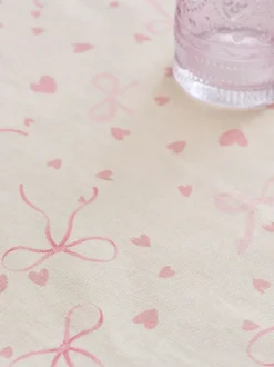 Next Pink Hearts and Bows Wipe Clean Tablecloth Online