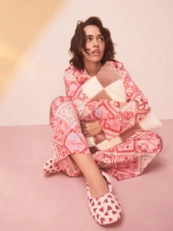 Next Pink Hearts Ballet Slippers New