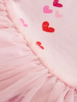 Next Pink Hearts Mesh Skirt Dress (3mths-7yrs) Clearance