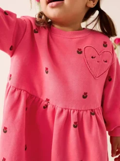 Next Pink Hearts Sweat Dress (3mths-7yrs)