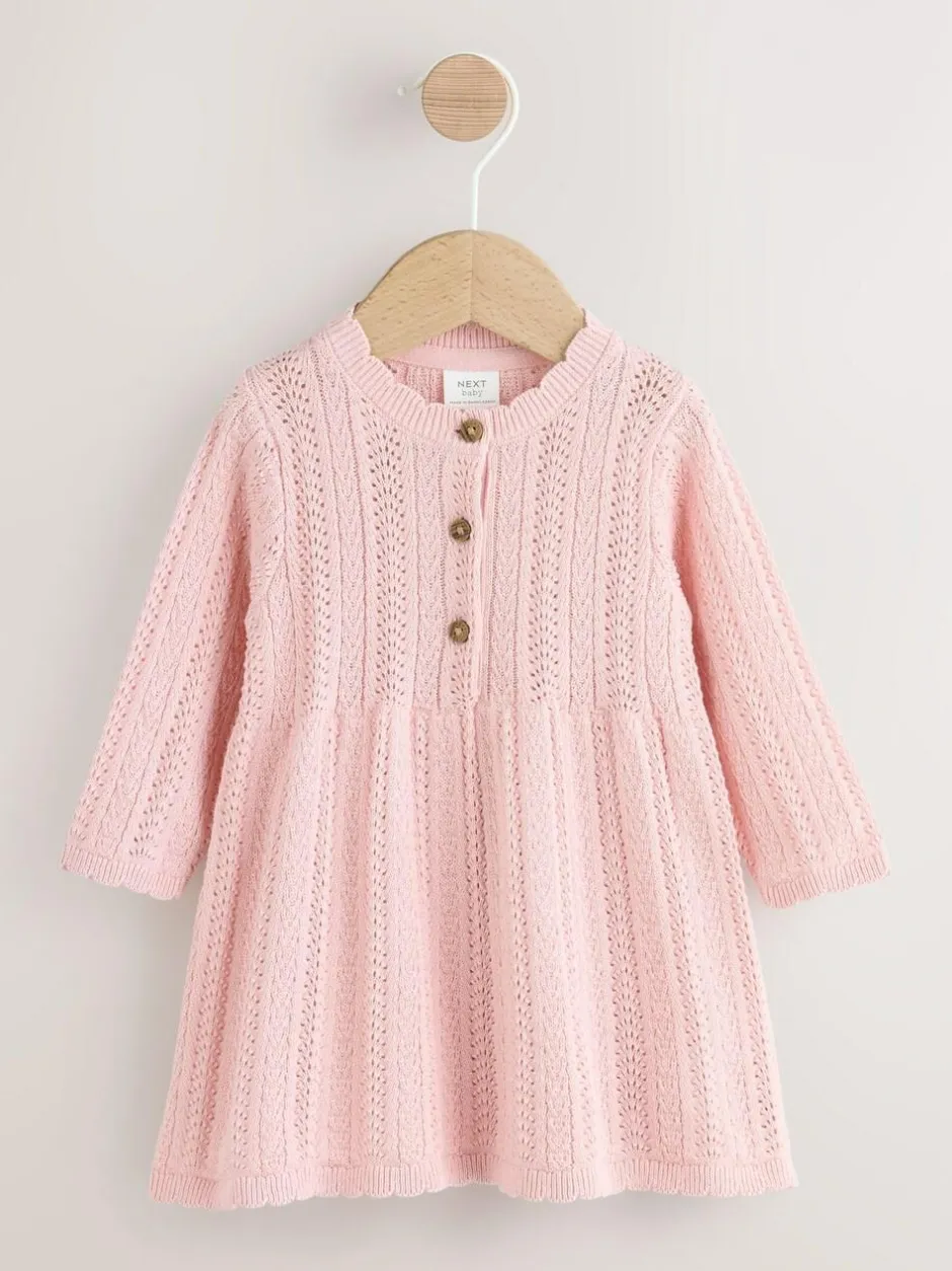 Next Knitted Baby Dress (0mths-2yrs) Pink Online